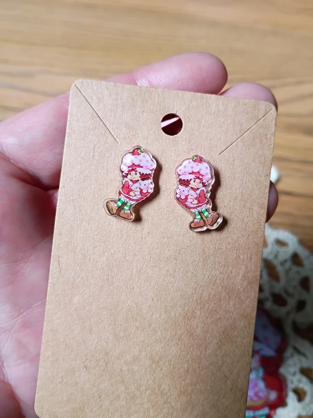 Strawberry Socks, Keychain, And Earrings Set